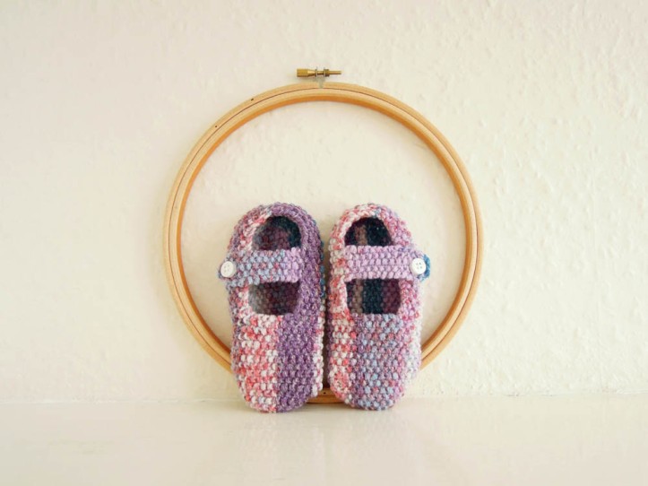 Moss stitch slippers