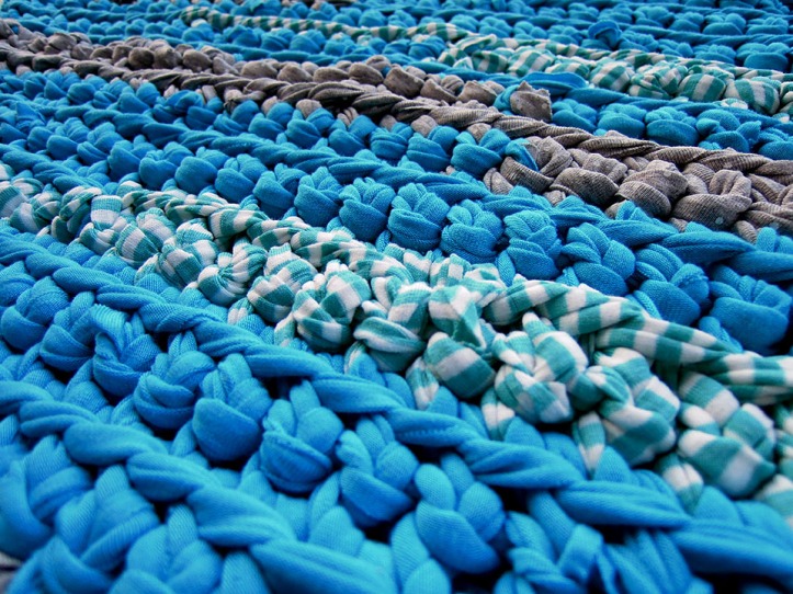 Crocheted jersey bath mat